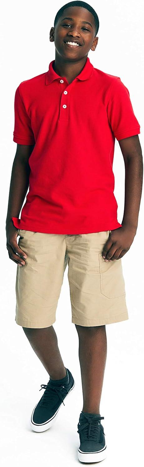 French Toast Boys’ 2-Pack Short Sleeve Pique Polo Shirt(Red)