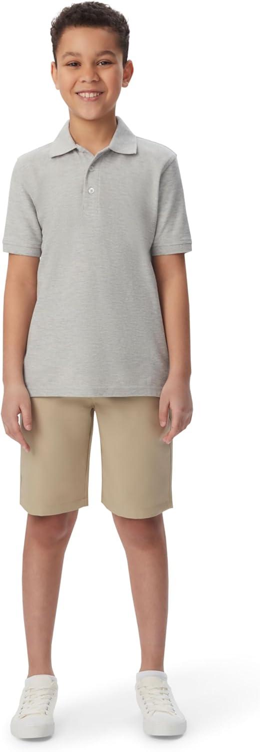 French Toast Kids’ Pique Polo (Standard & Husky)(Heather Gray)