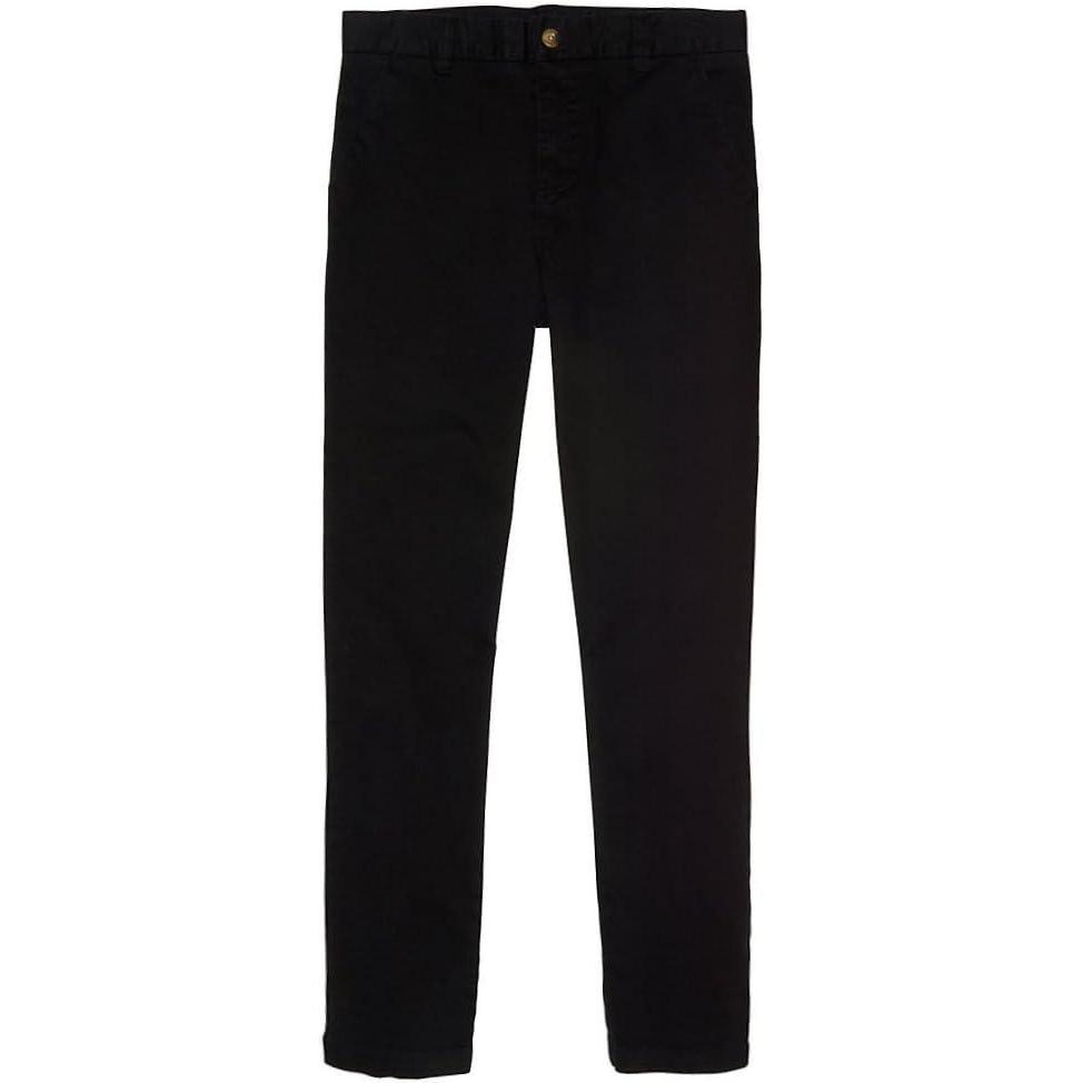 French Toast Boys’ Adjustable Waist Straight Fit Stretch Twill Chino Pant(Black)