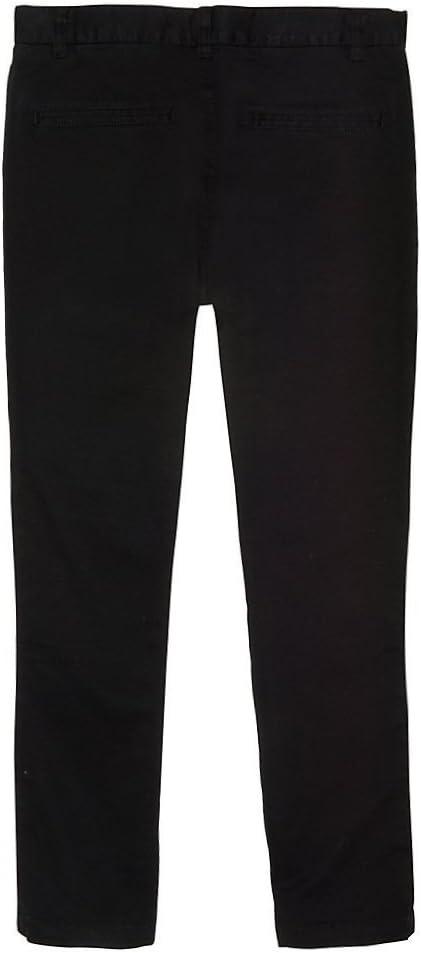 French Toast Boys’ Adjustable Waist Straight Fit Stretch Twill Chino Pant(Black)