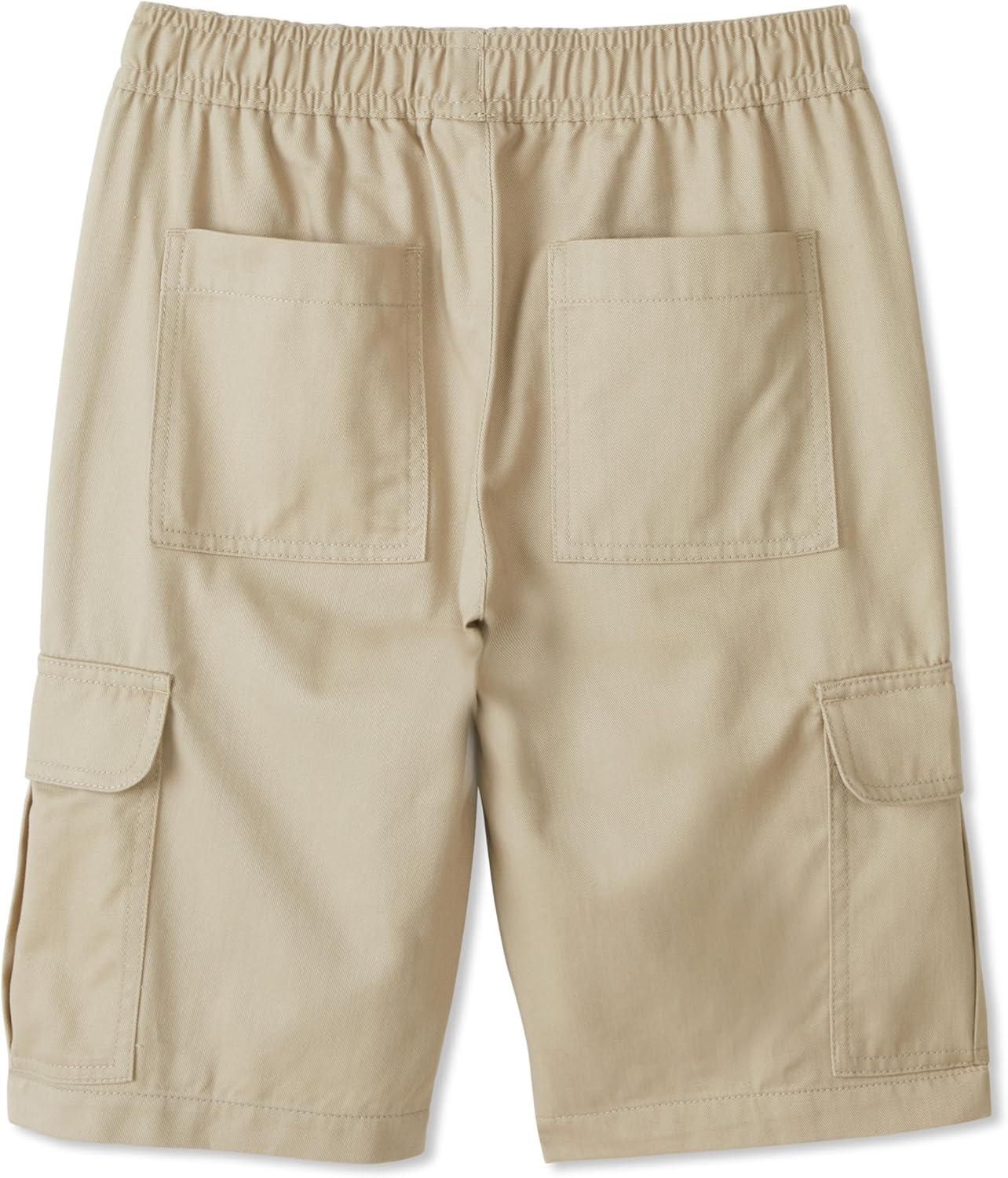 French Toast Boys’ Pull-On Twill Cargo Shorts(Khaki)