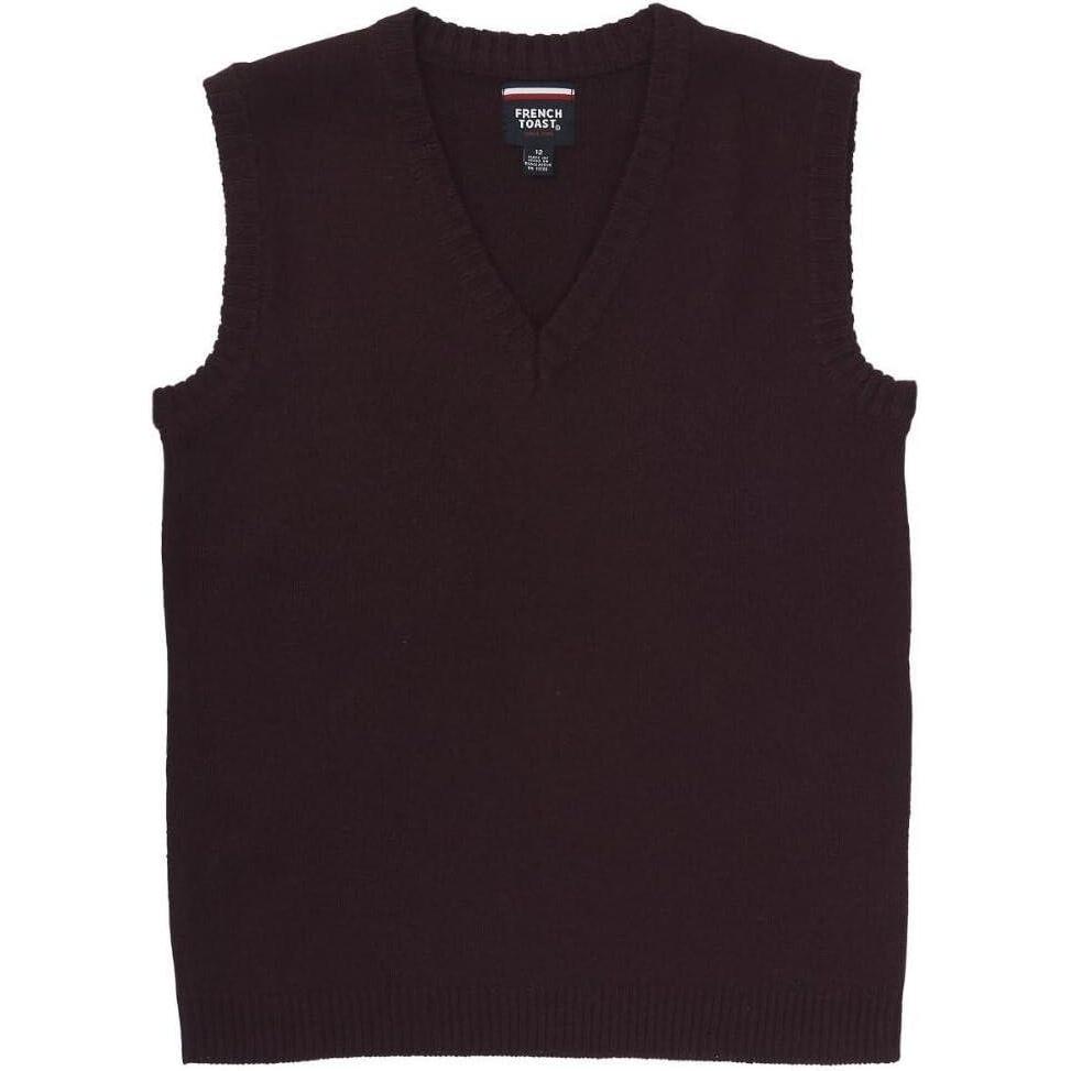 French Toast Little Boys’ V-Neck Vest(Burgundy)