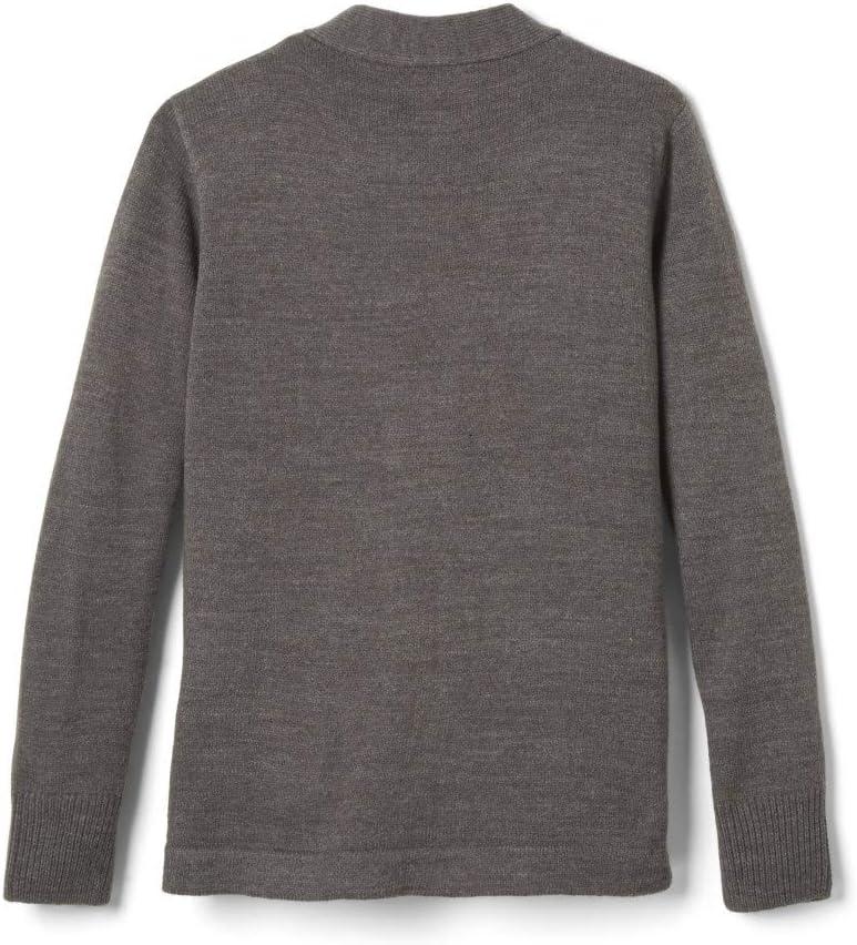 French Toast Unisex Anti-pill V-neck (Standard & Husky) School Uniform Cardigan Sweater(Charcoal Heather Gray)