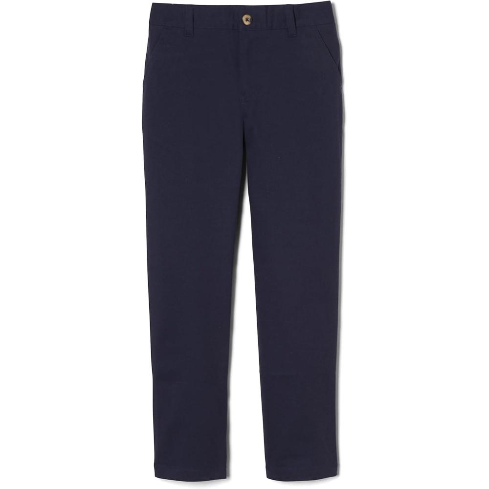 French Toast Boys’ Adjustable Waist Straight Fit Stretch Twill Chino Pant(School Uniform Navy)