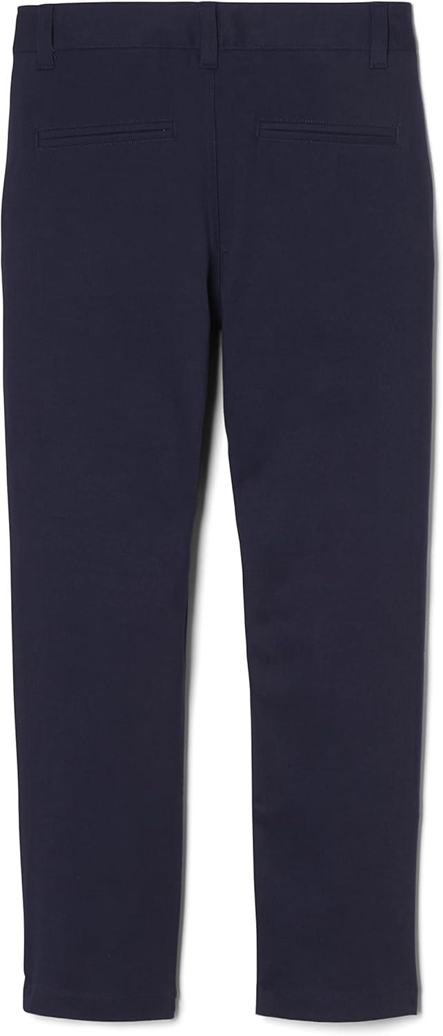French Toast Boys’ Adjustable Waist Straight Fit Stretch Twill Chino Pant(School Uniform Navy)
