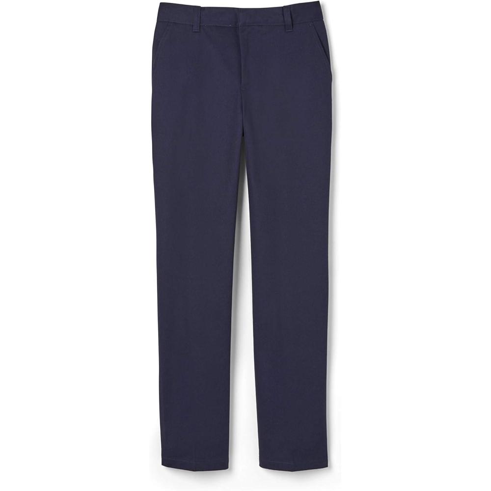 French Toast Boys’ Adjustable Waist Relaxed Fit Twill Pant (Standard, Slim & Husky)(Navy)
