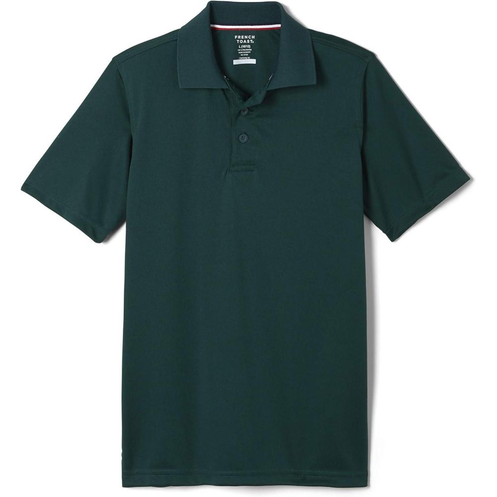 French Toast Kids’ Moisture Wicking Performance Sport Polo(Hunter Green)