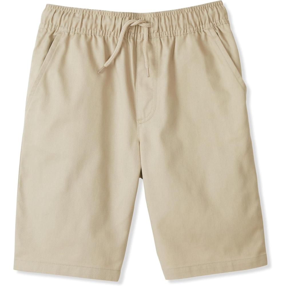 French Toast Boys’ Pull-On Twill Shorts with Drawstring(Khaki)