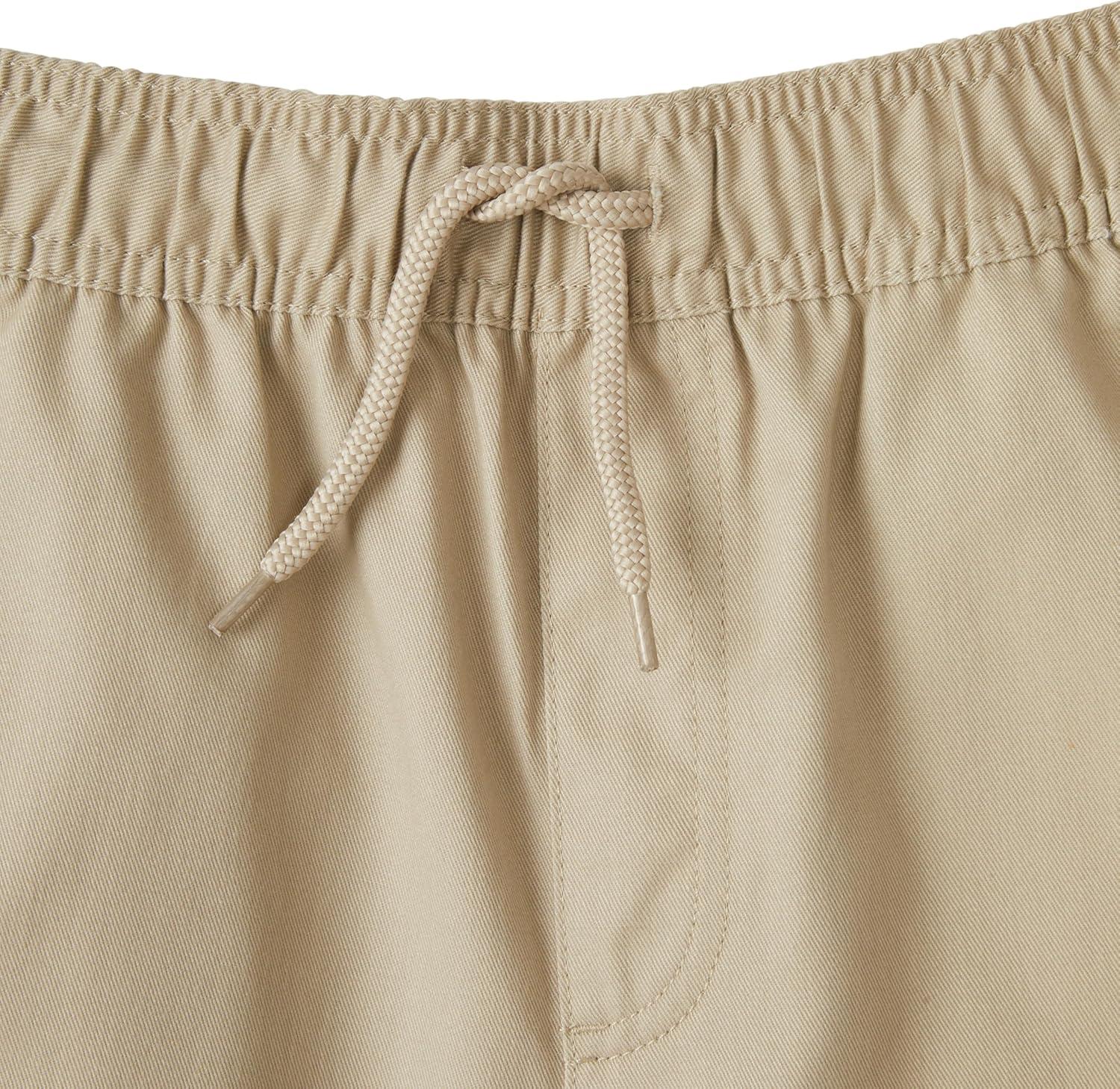 French Toast Boys’ Pull-On Twill Shorts with Drawstring(Khaki)