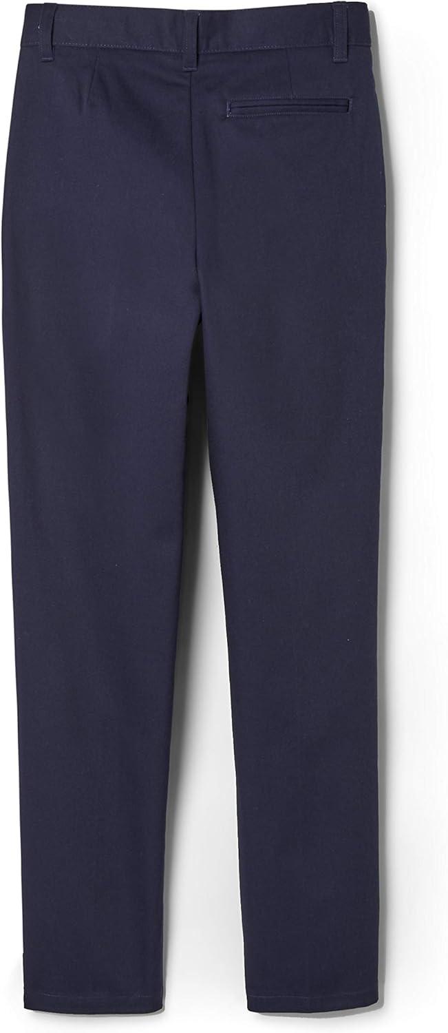 French Toast Boys’ Relaxed Fit Twill Pant with Adjustable Waist in Standard Slim and Husky(Navy)