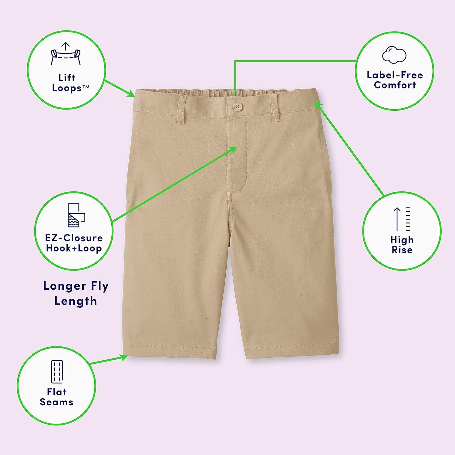 French Toast Boys Adaptive Bermuda Shorts with Hook and Loop Closure(Navy)