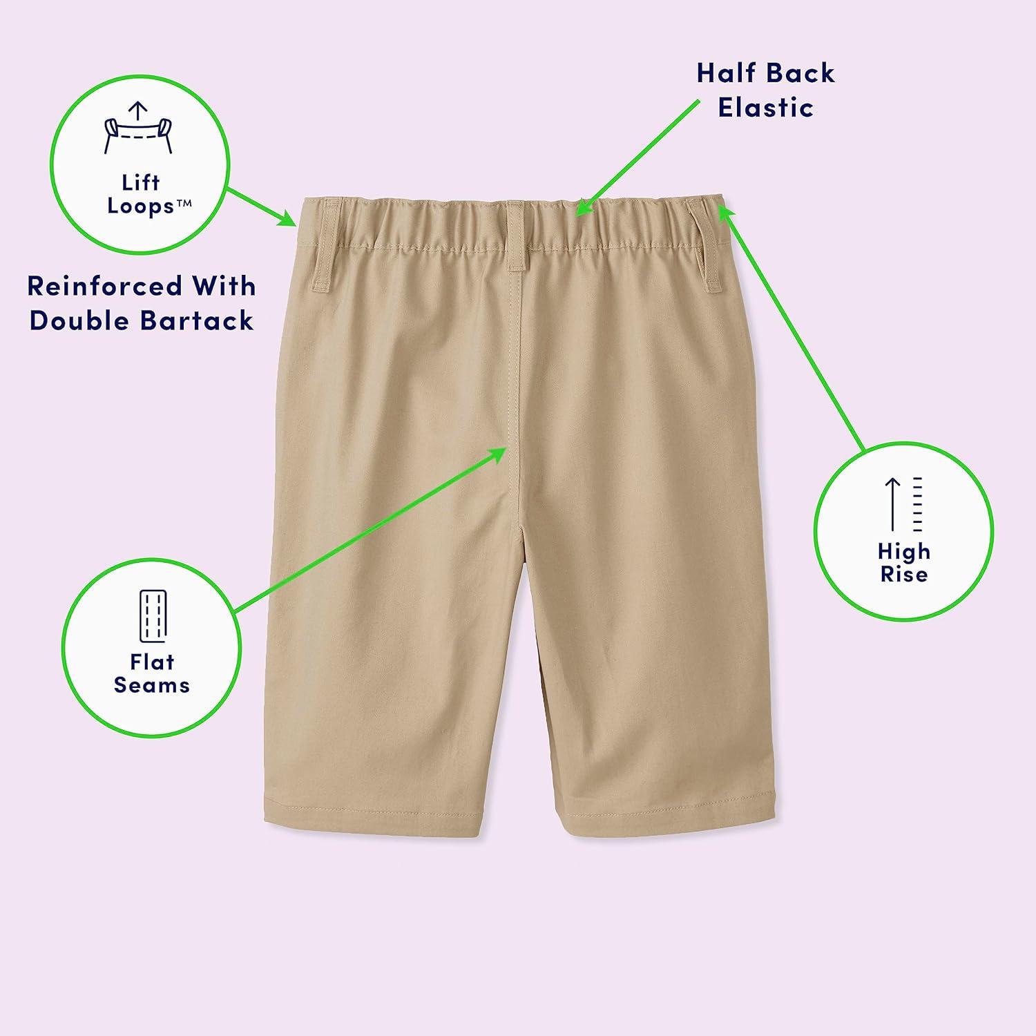 French Toast Boys Adaptive Bermuda Shorts with Hook and Loop Closure(Navy)