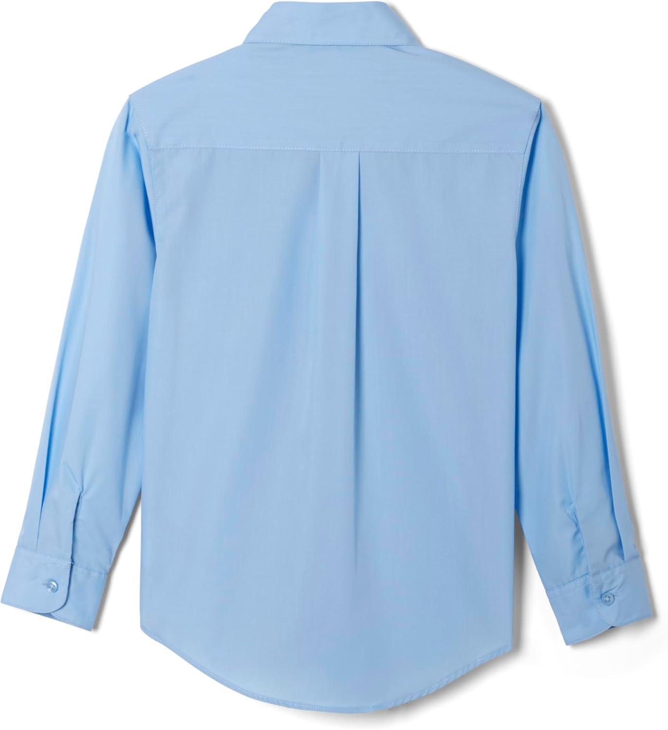 French Toast Boys’ Expandable Collar Button Down Dress Shirt with Long Sleeves (Standard & Husky)(Light Blue)