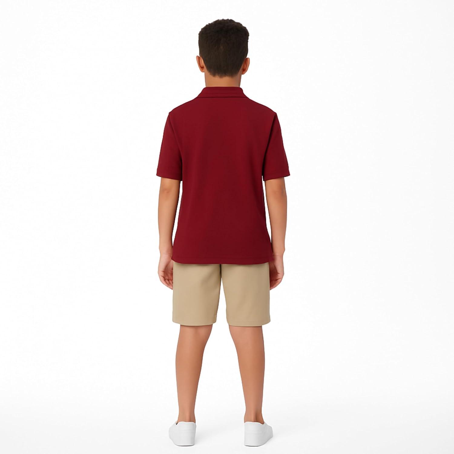 French Toast Kids’ Pique Polo (Standard & Husky)(Burgundy)