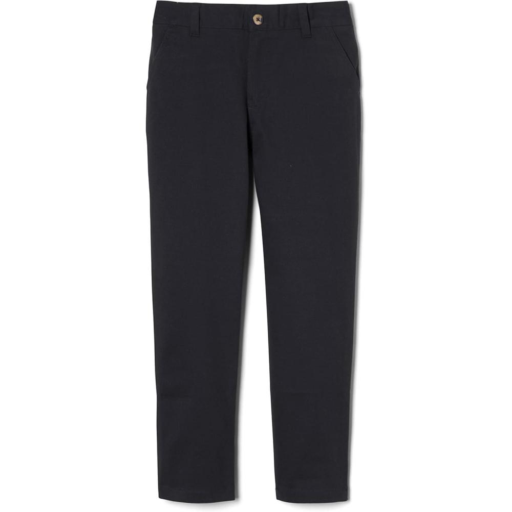 French Toast Boys’ Adjustable Waist Straight Fit Stretch Twill Chino Pant(School Uniform Black)