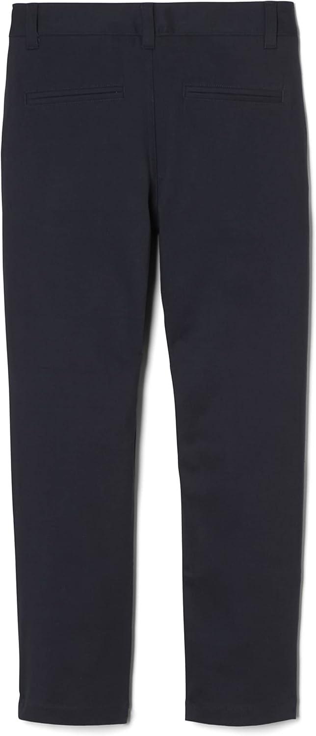 French Toast Boys’ Adjustable Waist Straight Fit Stretch Twill Chino Pant(School Uniform Black)