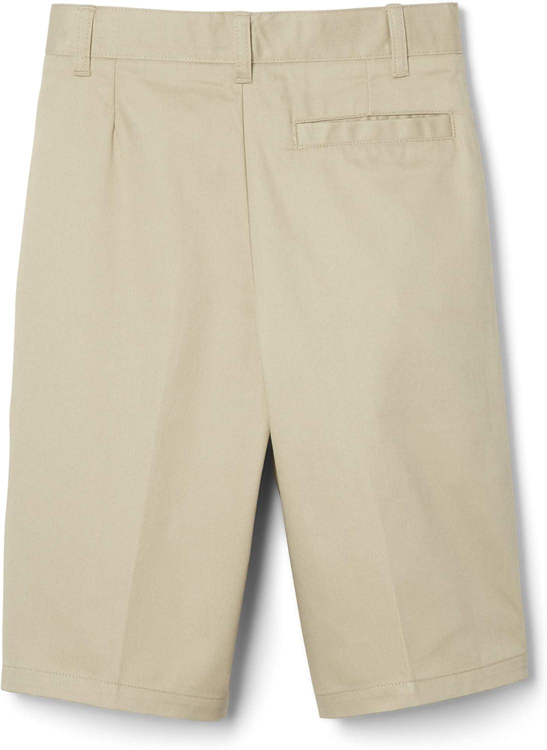 French Toast Boys’ Adjustable Waist Stretch Flat Front Shorts (Standard & Husky) for School Uniform(Khaki)