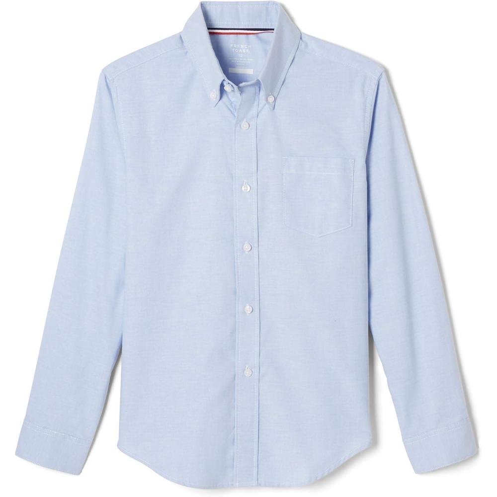 French Toast Men’s Long Sleeve Oxford Shirt(Light Blue)