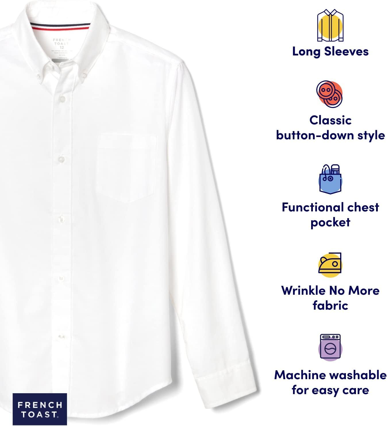 French Toast Men’s Long Sleeve Oxford Shirt(Light Blue)