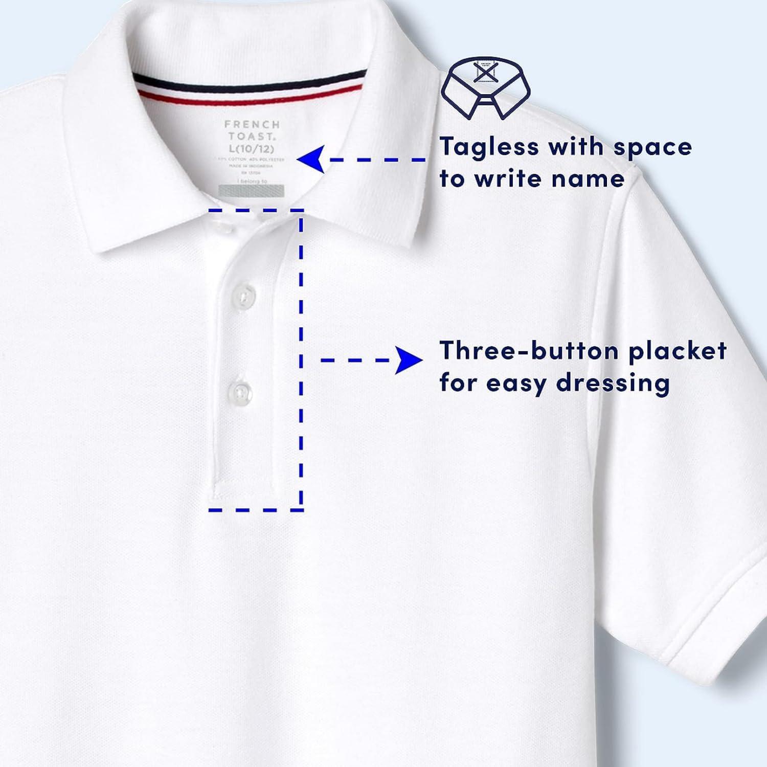 French Toast Boys’ 2-Pack Short Sleeve Pique Polo Shirt(Purple)