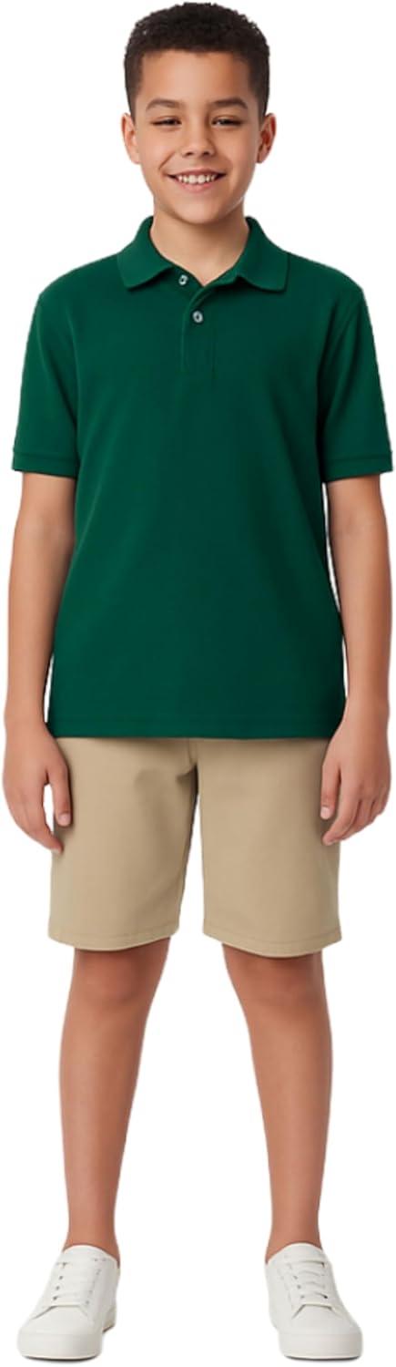 French Toast Kids’ Pique Polo (Standard & Husky)(Hunter Green)