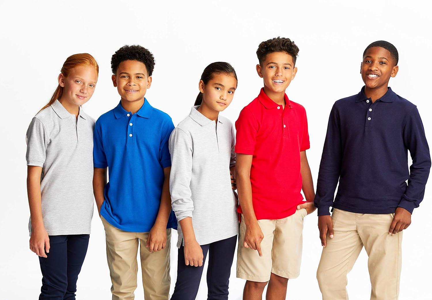 French Toast Kids’ Pique Polo (Standard & Husky)(Hunter Green)