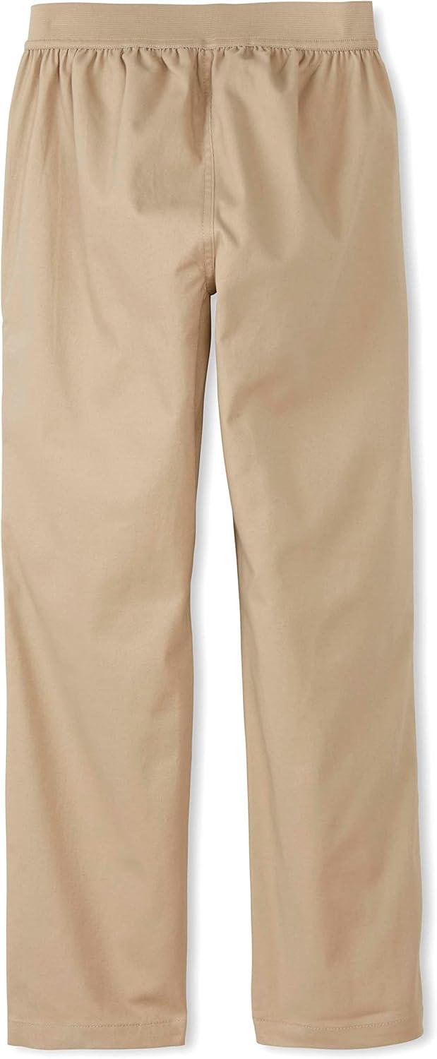 French Toast Boys Adaptive Seated Straight Leg Stretch Twill Pant with Thigh Pocket(Khaki)