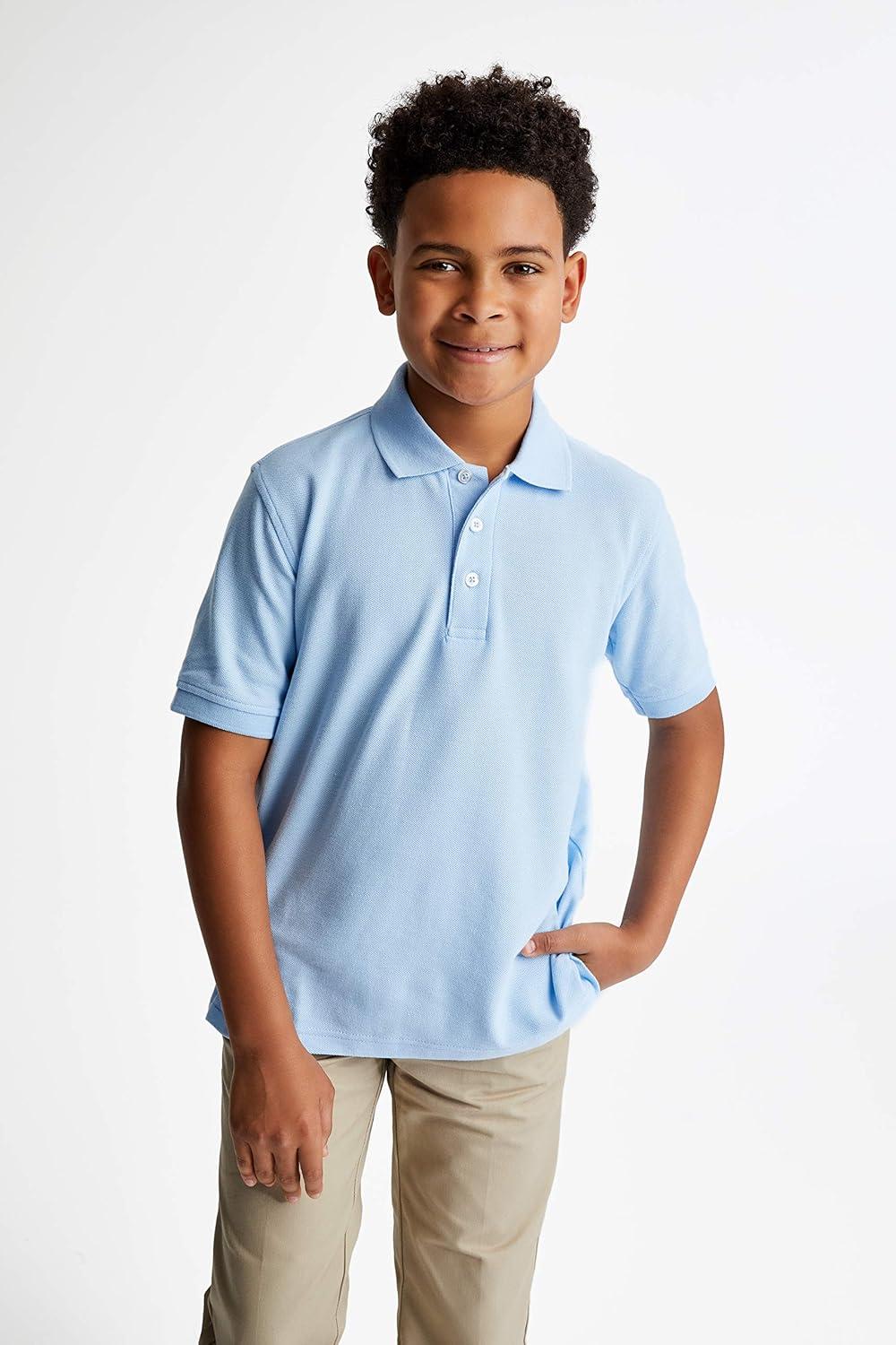 French Toast Kids’ Pique Polo (Standard & Husky)(Light Blue)