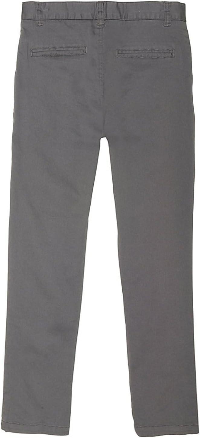 French Toast Boys’ Adjustable Waist Straight Fit Stretch Twill Chino Pant(Heather Gray)