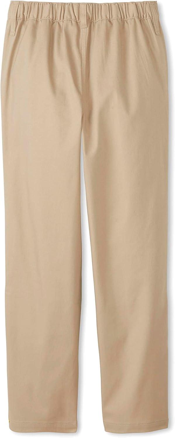 French Toast Boys Adaptive Updated Relaxed Fit Twill Pants with Hook and Loop Closure and Pull-Apart Leg Openings(Khaki)
