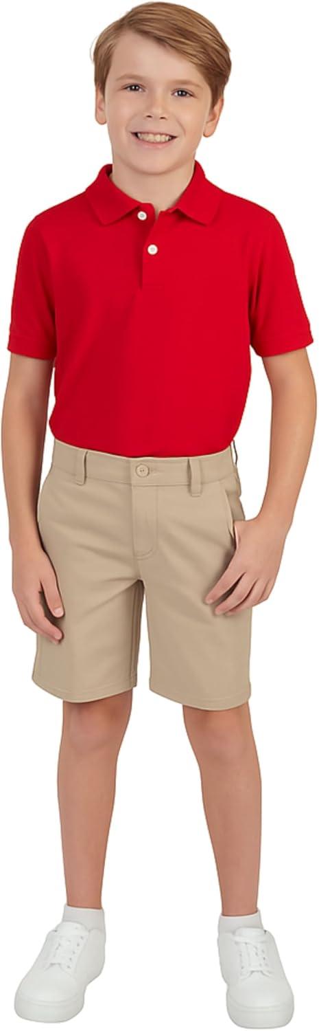 French Toast Kids’ Pique Polo (Standard & Husky)(Red)
