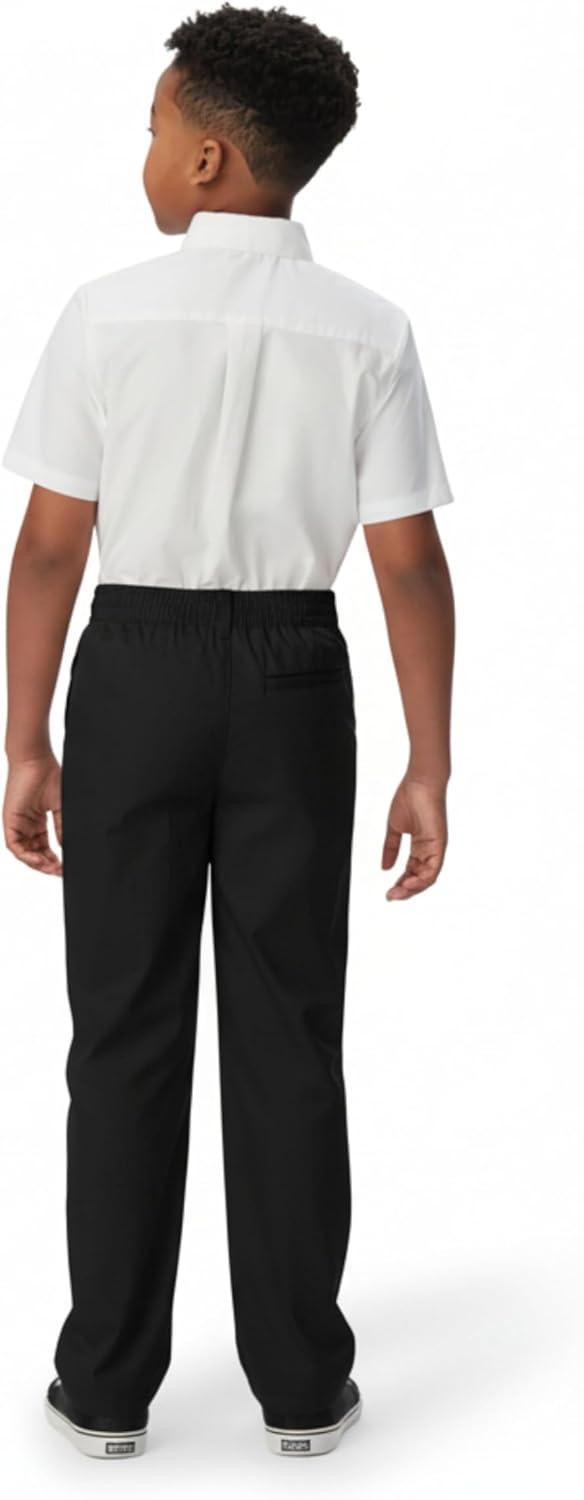 French Toast Boys Pull-On Relaxed Fit School Uniform Pant (Standard & Husky)(Black)