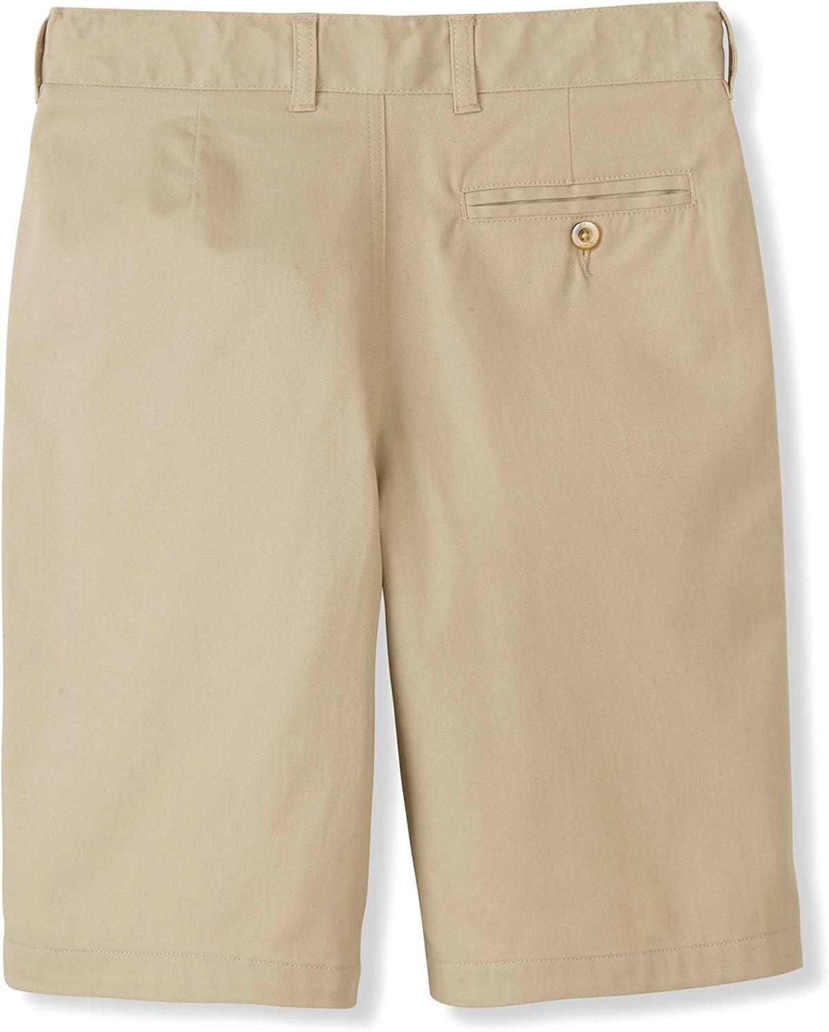 French Toast Girls Adjustable Waist Flat Front Shorts, Beige Khaki, 10 US