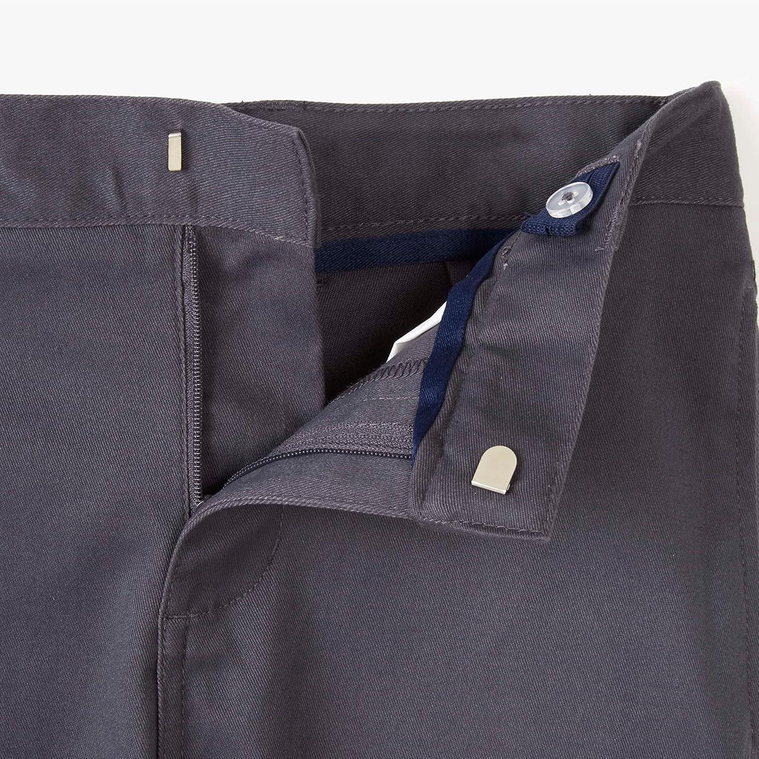 French Toast Boys’ Adjustable Waist Stretch Flat Front Shorts (Standard & Husky) for School Uniform(Grey)