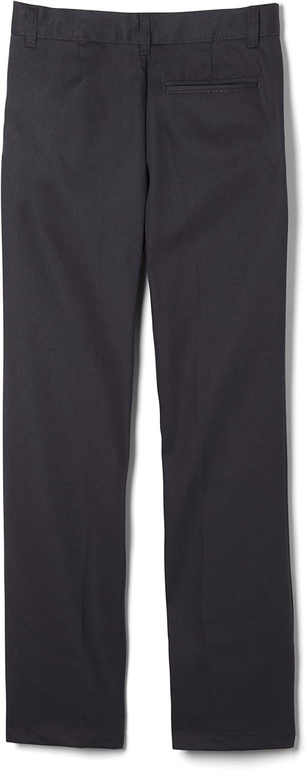 French Toast Boys’ Adjustable Waist Relaxed Fit Twill Pant (Standard, Slim & Husky)(Black)
