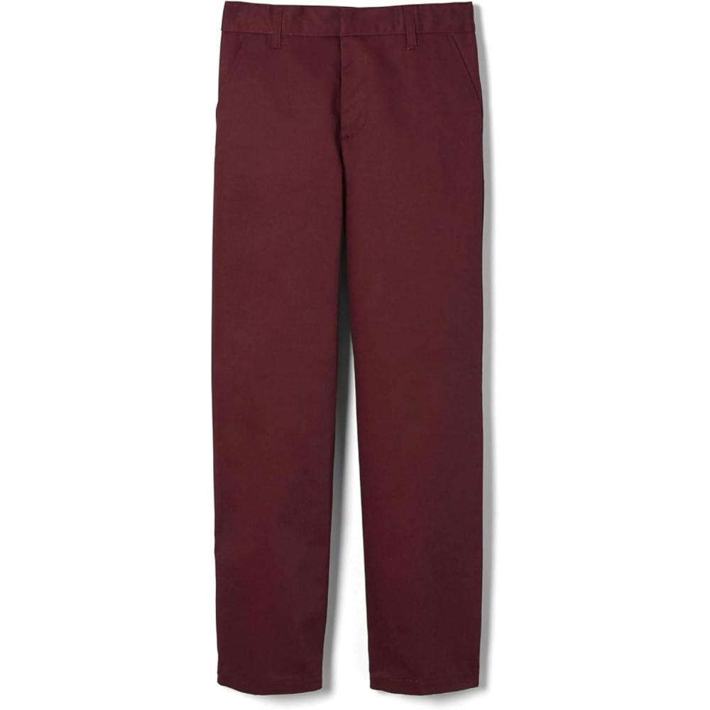 French Toast Boys’ Adjustable Waist Relaxed Fit Twill Pant (Standard, Slim & Husky)(Burgundy)