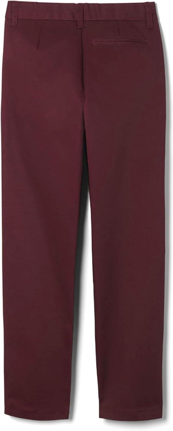 French Toast Boys’ Adjustable Waist Relaxed Fit Twill Pant (Standard, Slim & Husky)(Burgundy)