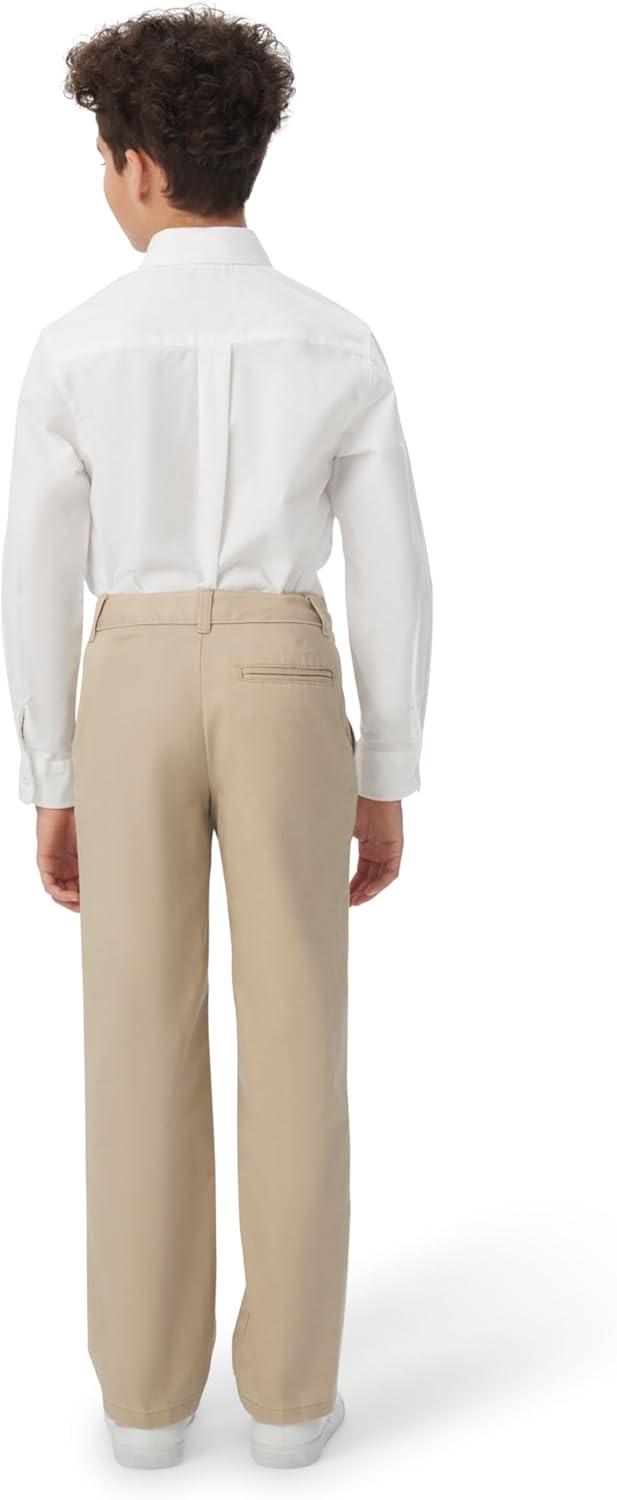 French Toast Boys’ Adjustable Waist Relaxed Fit Twill Pant (Standard, Slim & Husky)(Burgundy)