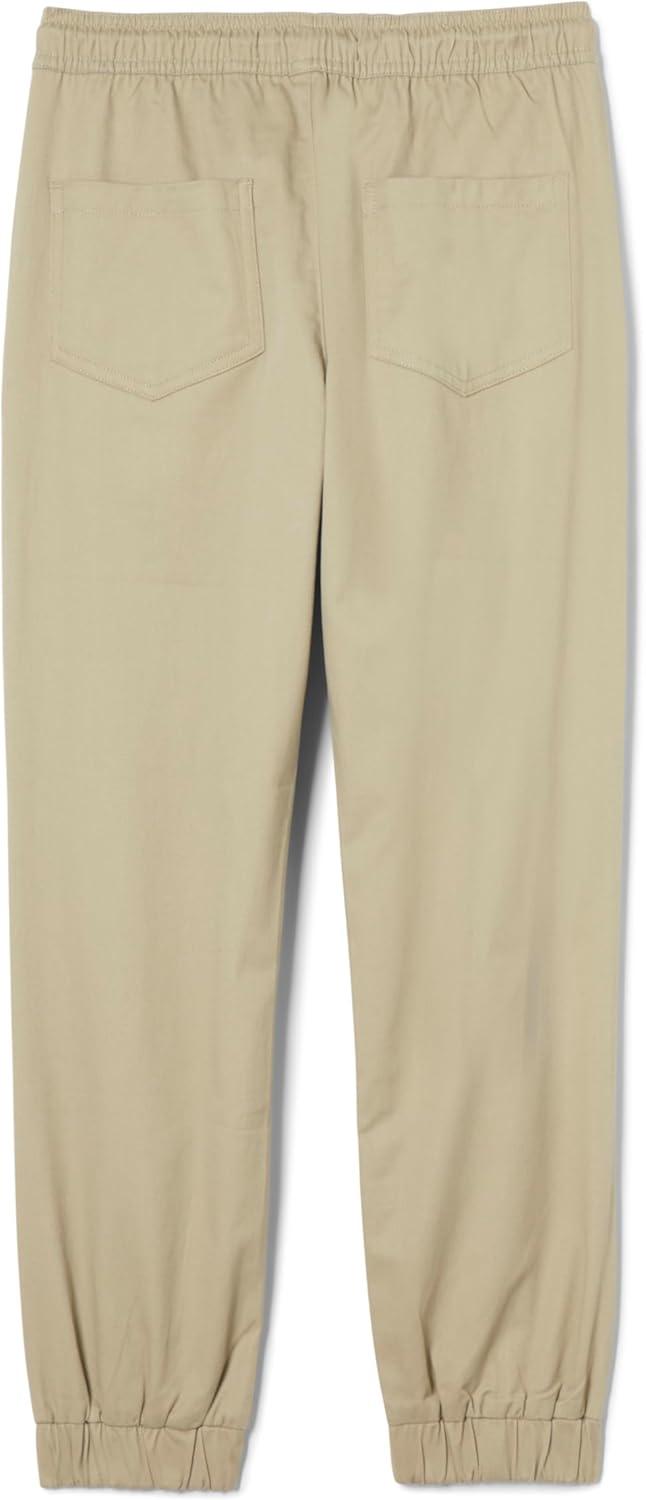 French Toast Young Men’s Pull-On Stretch Twill Jogger with Zipper Pockets(Khaki)
