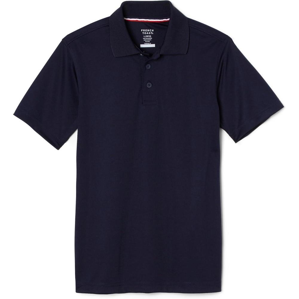 French Toast Kids’ Moisture Wicking Performance Sport Polo(Navy)