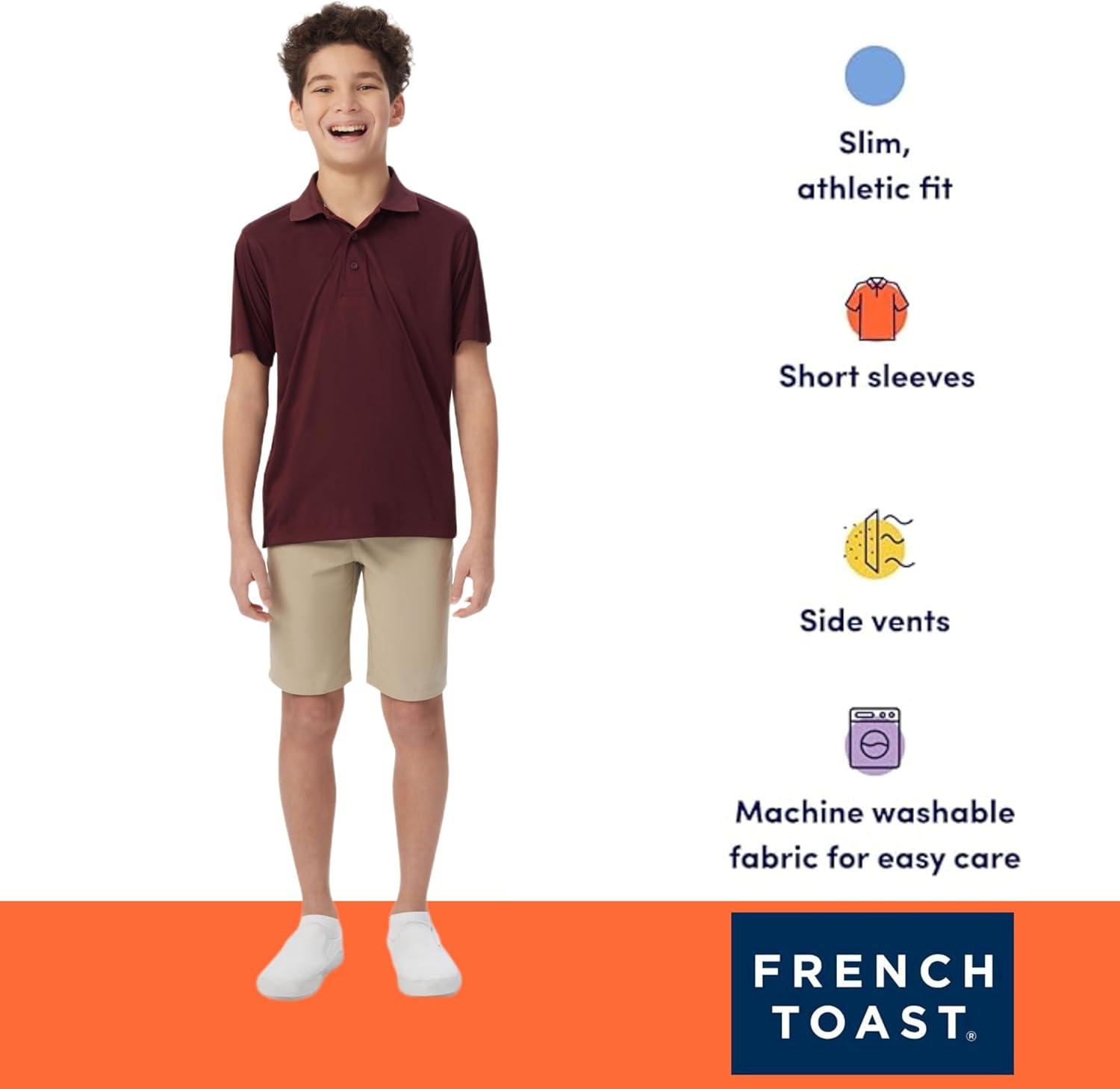 French Toast Kids’ Moisture Wicking Performance Sport Polo(Navy)