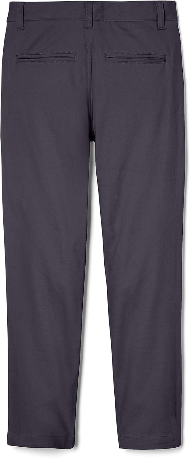 French Toast Boys’ Adjustable Waist Straight Fit Stretch Twill Chino Pant(School Uniform Heather Gray)