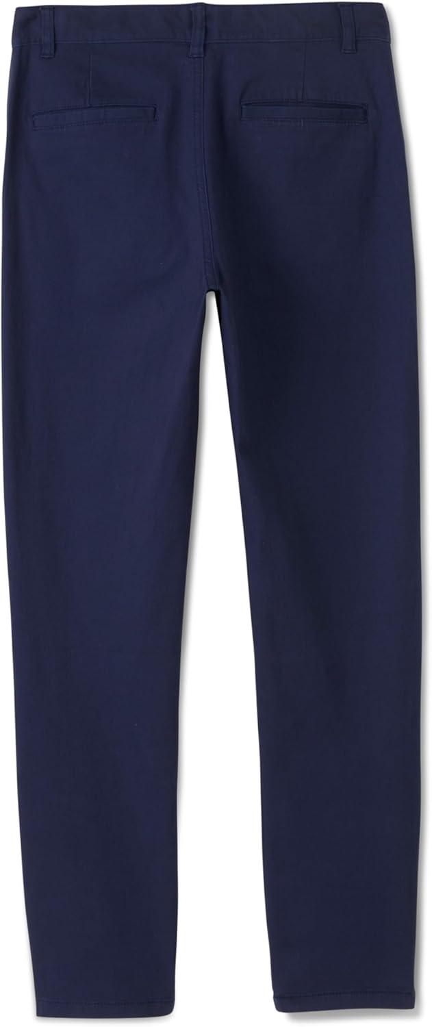 French Toast Boys’ Slim Fit Tapered Leg Stretch Twill Pant(Navy)