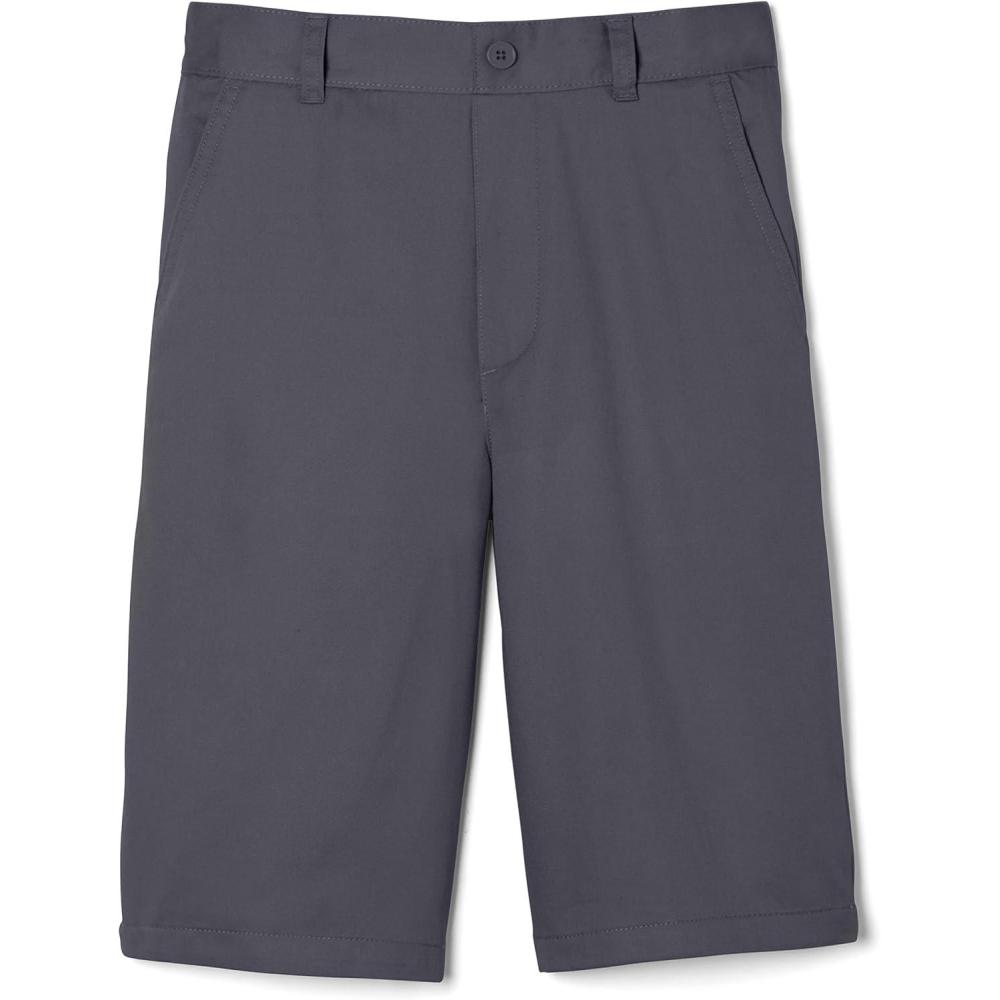 French Toast Boys’ Elastic Back Shorts School Uniform for Kids(Heather Gray)