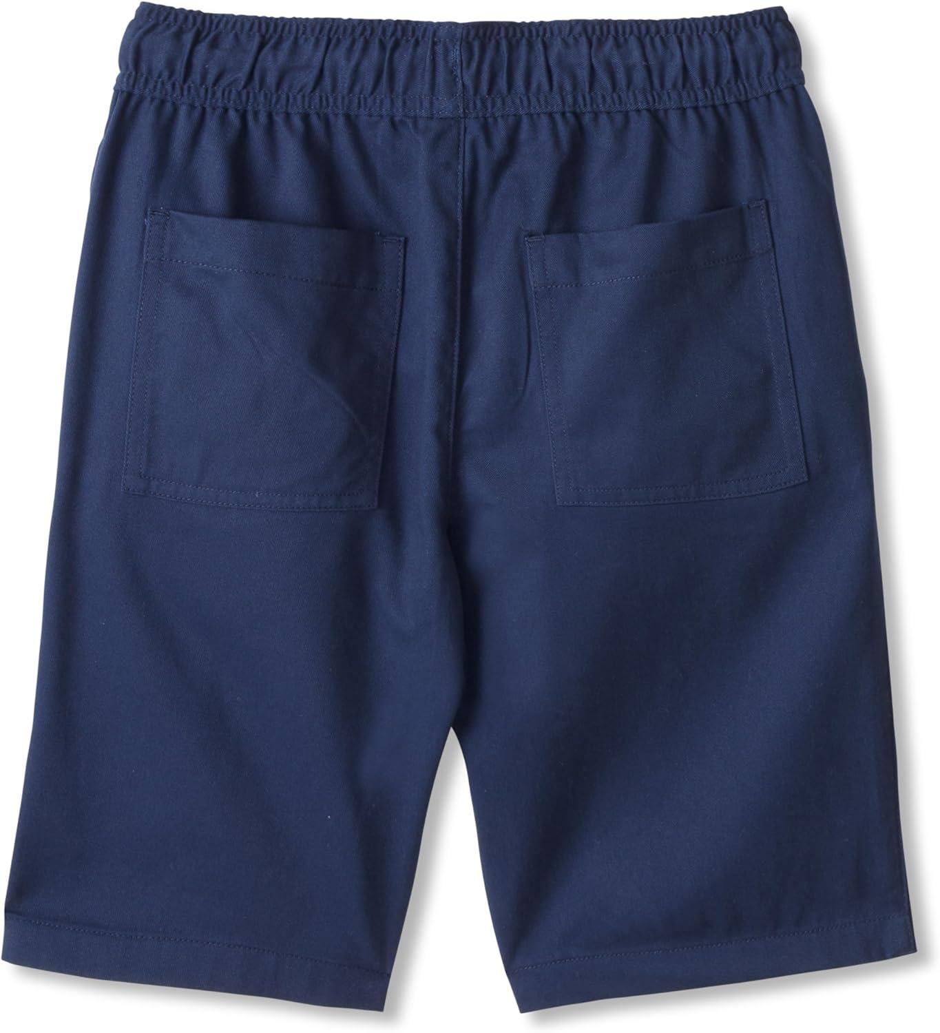 French Toast Boys’ Pull-On Twill Shorts with Drawstring(Navy)