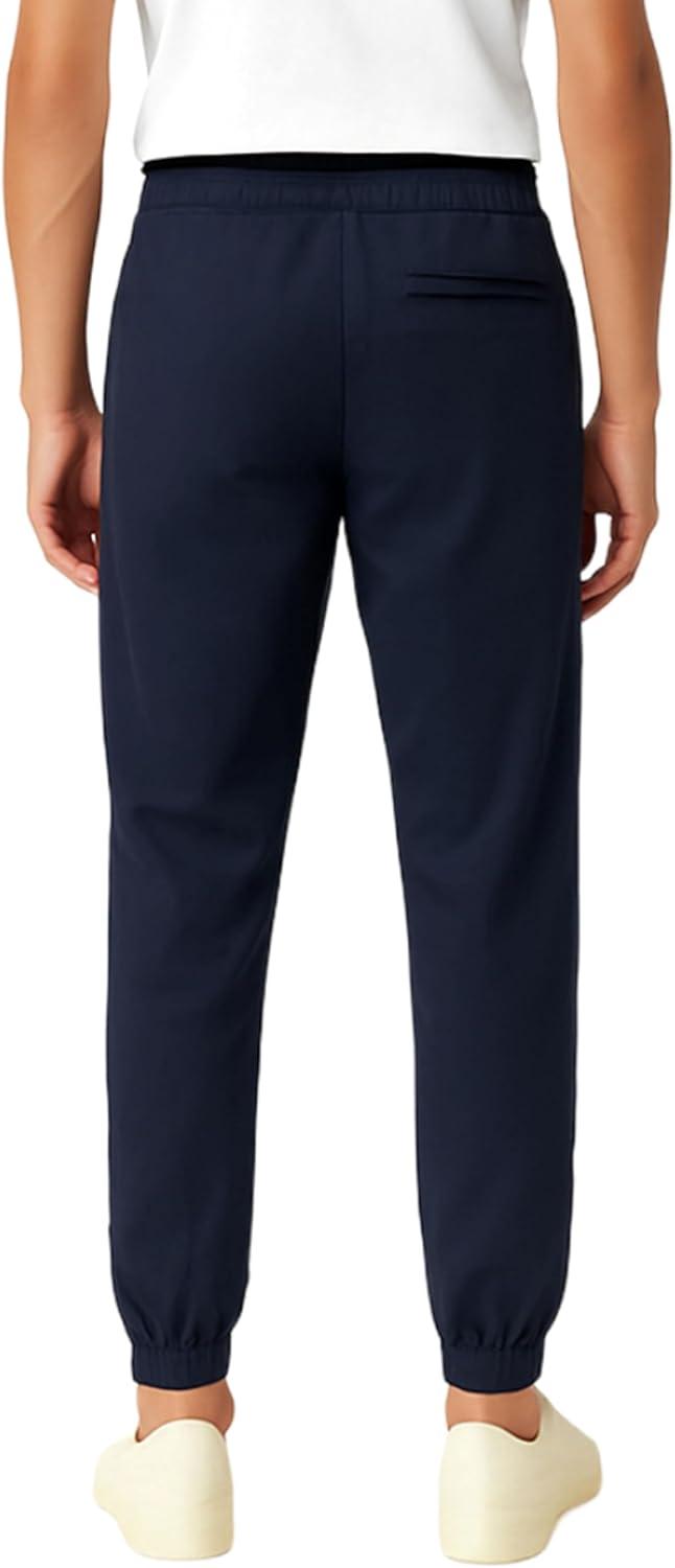 French Toast Young Men’s Pull-On Stretch Twill Jogger with Zipper Pockets(Navy)