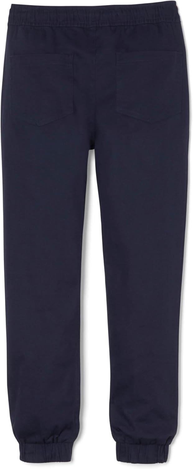French Toast Young Men’s Pull-On Stretch Twill Jogger with Zipper Pockets(Navy)