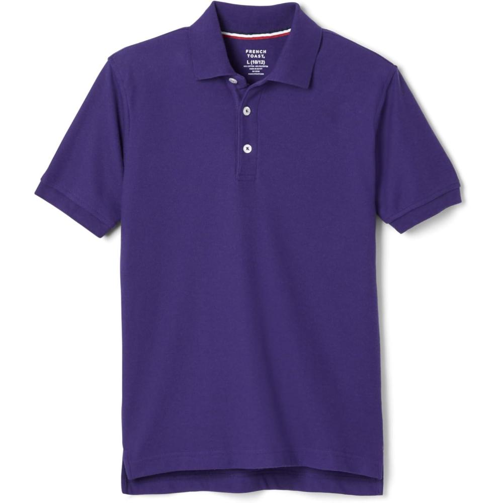 French Toast Kids’ Pique Polo (Standard & Husky)(Purple)