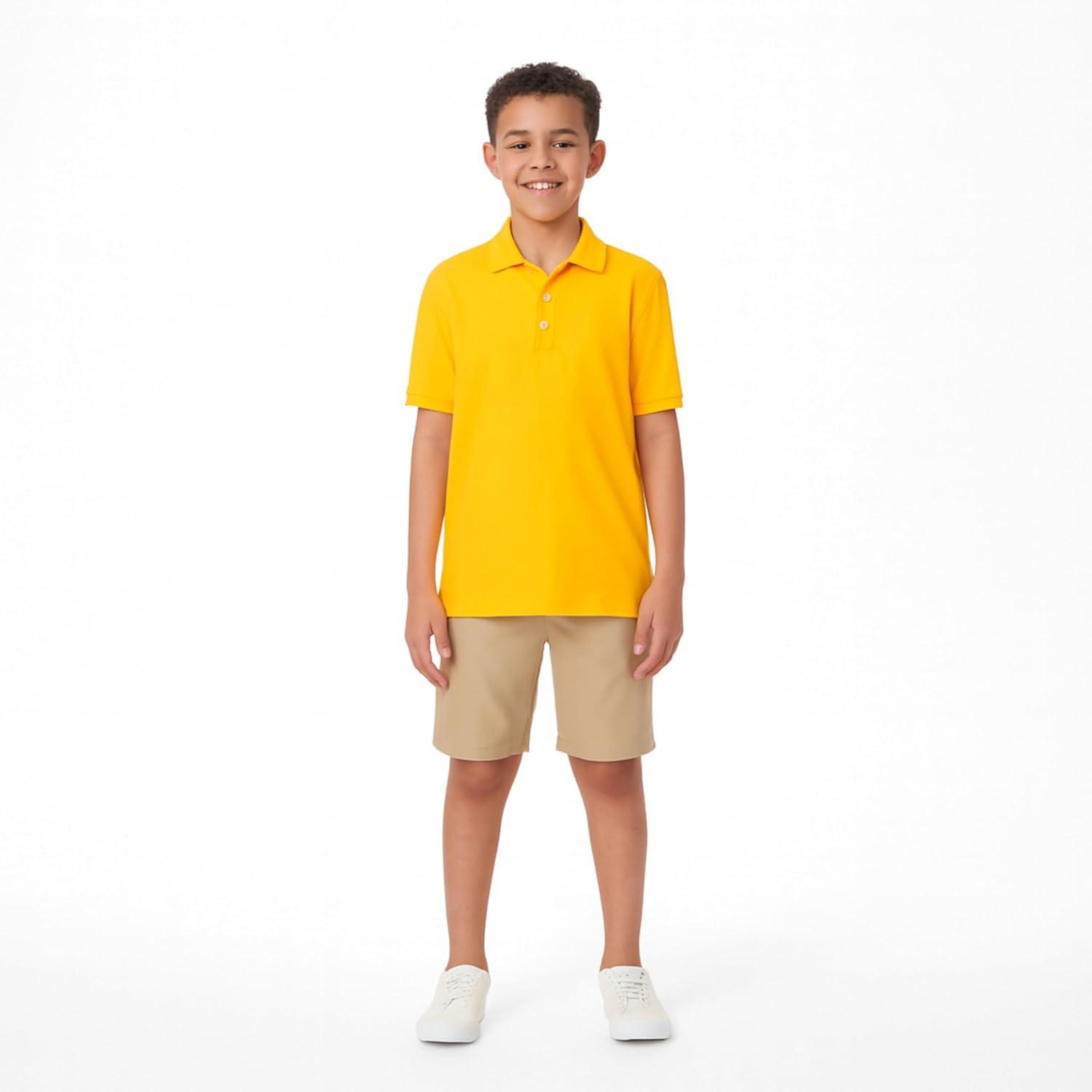 French Toast Kids’ Pique Polo (Standard & Husky)(Gold)