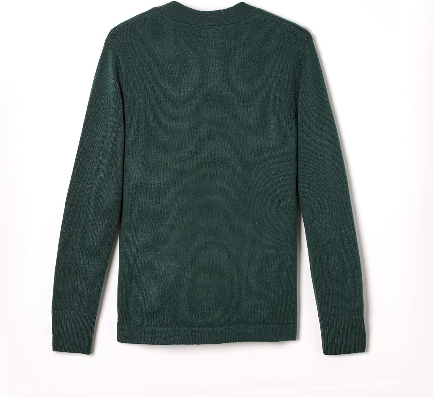 French Toast Unisex Anti-pill V-neck (Standard & Husky) School Uniform Cardigan Sweater(Hunter Green)